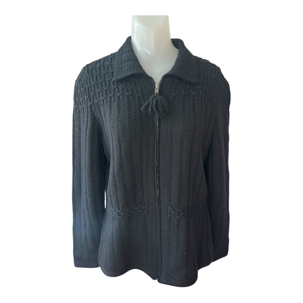 Ralph Lauren Vintage Handknit Black Wool Sweater size L